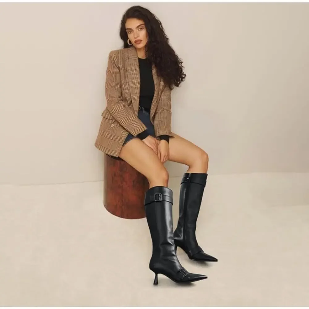 Fi. MSRP $50 NWB ELEGASTEP POINTED TOE KITTEN HEEL KNEE HIGH BOOTS ♡SIZE 9.5♡